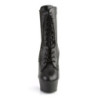 Pleaser DELIGHT-1020 Black Leather Women Ankle Boots