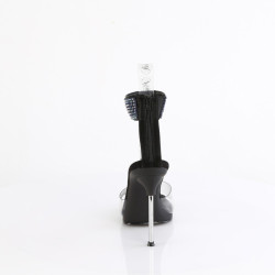 Fabulicious CHIC-42 Black Ankle Strap Steel Heel Sandal