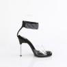 Fabulicious CHIC-42 Black Ankle Strap Steel Heel Sandal