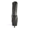 Pleaser DELIGHT-1020 Black Leather Women Ankle Boots
