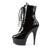 Pleaser DELIGHT-1020 Black Patent Women's Ankle Boots