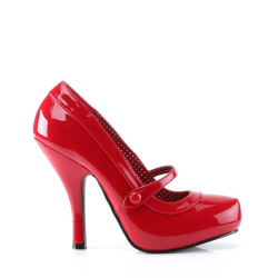 Pin Up Couture CUTIEPIE-02 Red Rockabilly Heeled Pumps