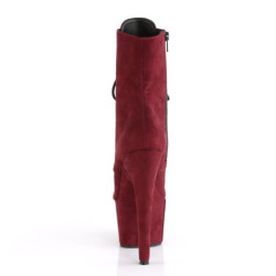 Pleaser ADORE-1020FS Burgundy Vegan Suede Ankle Boots