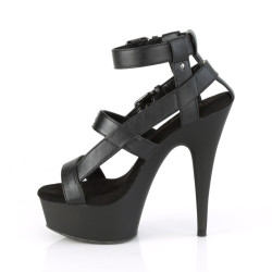 Pleaser DELIGHT-637 Black Vegan Leather Sale Women
