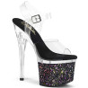 Pleaser ESTEEM-708LG Black Glitter Platform Heeled Shoes