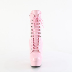 Pleaser DELIGHT-1020 Rose Patent Ankle High Boots Women