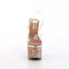 Pleaser ESTEEM-708LG Rose Gold Glitter High Heels Shoes