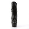 Pleaser DELIGHT-1020 Black Vegan Leather Ankle Boots