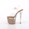 Pleaser ESTEEM-708LG Rose Gold Glitter High Heels Shoes