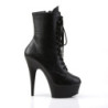 Pleaser DELIGHT-1020 Black Vegan Leather Ankle Boots