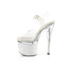 Pleaser ESTEEM-708LG Transparent White Glitter Shoes