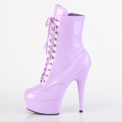Pleaser DELIGHT-1020 Lavender Patent Heeled Ankle Boots