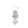 Pleaser ESTEEM-708LG Transparent White Glitter Shoes