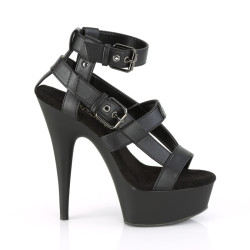 Pleaser DELIGHT-637 Black Vegan Leather Sale Women