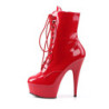 Pleaser DELIGHT-1020 Red Patent High Heeled Ankle Boots