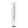 Pleaser DELIGHT-1020 White Patent Women's Ankle Boots
