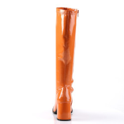 Funtasma GOGO-300 Orange Patent Chunky Heel 70s Boots
