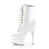 Pleaser DELIGHT-1020 White Patent Women's Ankle Boots