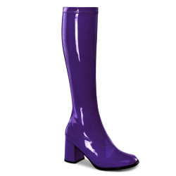 Funtasma GOGO-300 Purple Patent Chunky Heel 70s Boots