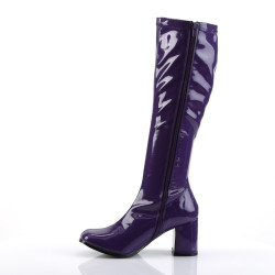 Funtasma GOGO-300 Purple Patent Chunky Heel 70s Boots