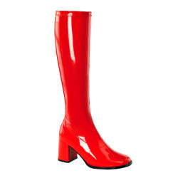 Funtasma GOGO-300 Red Patent Chunky Heel 70s Boots