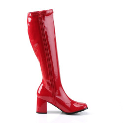Funtasma GOGO-300 Red Patent Chunky Heel 70s Boots