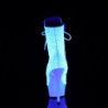 Pleaser DELIGHT-1020LG Neon White Glitter Ankle Boots