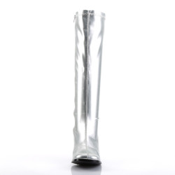 Funtasma GOGO-300 Silver Chunky Heel 70s Boots