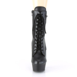 Pleaser DELIGHT-1020PK Black Vegan Leather Ankle Boots