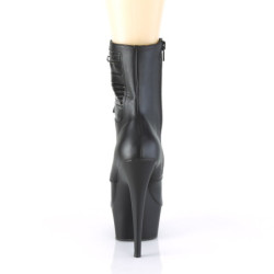 Pleaser DELIGHT-1020PK Black Vegan Leather Ankle Boots