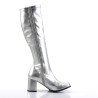 Funtasma GOGO-300 Silver Chunky Heel 70s Boots