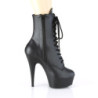 Pleaser DELIGHT-1020PK Black Vegan Leather Ankle Boots