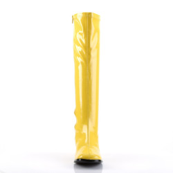 Funtasma GOGO-300 Yellow Patent Chunky Heel 70s Boots