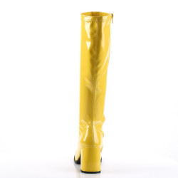 Funtasma GOGO-300 Yellow Patent Chunky Heel 70s Boots