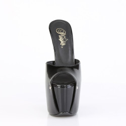 Pleaser JUBILANT-01 Black Stiletto Heeled Platform Mules