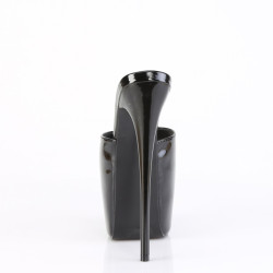 Pleaser JUBILANT-01 Black Stiletto Heeled Platform Mules