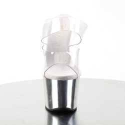 Pleaser SKY-302 Chrome Heeled Platform Mules Women