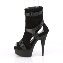 Pleaser DELIGHT-1037 Black Vegan Suede Leather Sale