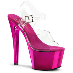 Pleaser SKY-308 Pink Chrome Platform High Heeled Shoes