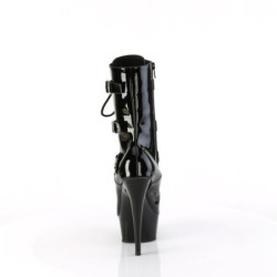 Pleaser DELIGHT-1043 Black Patent Women's Ankle Boots