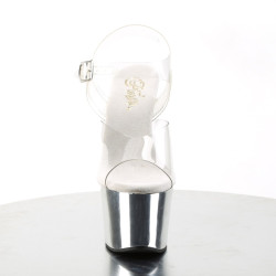 Pleaser SKY-308 Silver Chrome Platform High Heeled Shoes