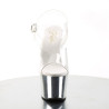 Pleaser SKY-308 Silver Chrome Platform High Heeled Shoes