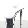 Pleaser SKY-308 Silver Chrome Platform High Heeled Shoes