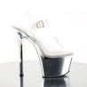 Pleaser SKY-308 Silver Chrome Platform High Heeled Shoes