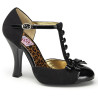 Pin Up Couture SMITTEN-10 Black T-Strap D'orsay Pumps