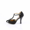 Pin Up Couture SMITTEN-10 Black T-Strap D'orsay Pumps