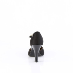 Pin Up Couture SMITTEN-10 Black T-Strap D'orsay Pumps