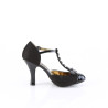 Pin Up Couture SMITTEN-10 Black T-Strap D'orsay Pumps