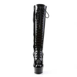Pleaser DELIGHT-2023 Black Platform Stiletto Boots