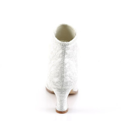Fabulicious VICTORIAN-30 Ivory Satin Lace Ankle Boots